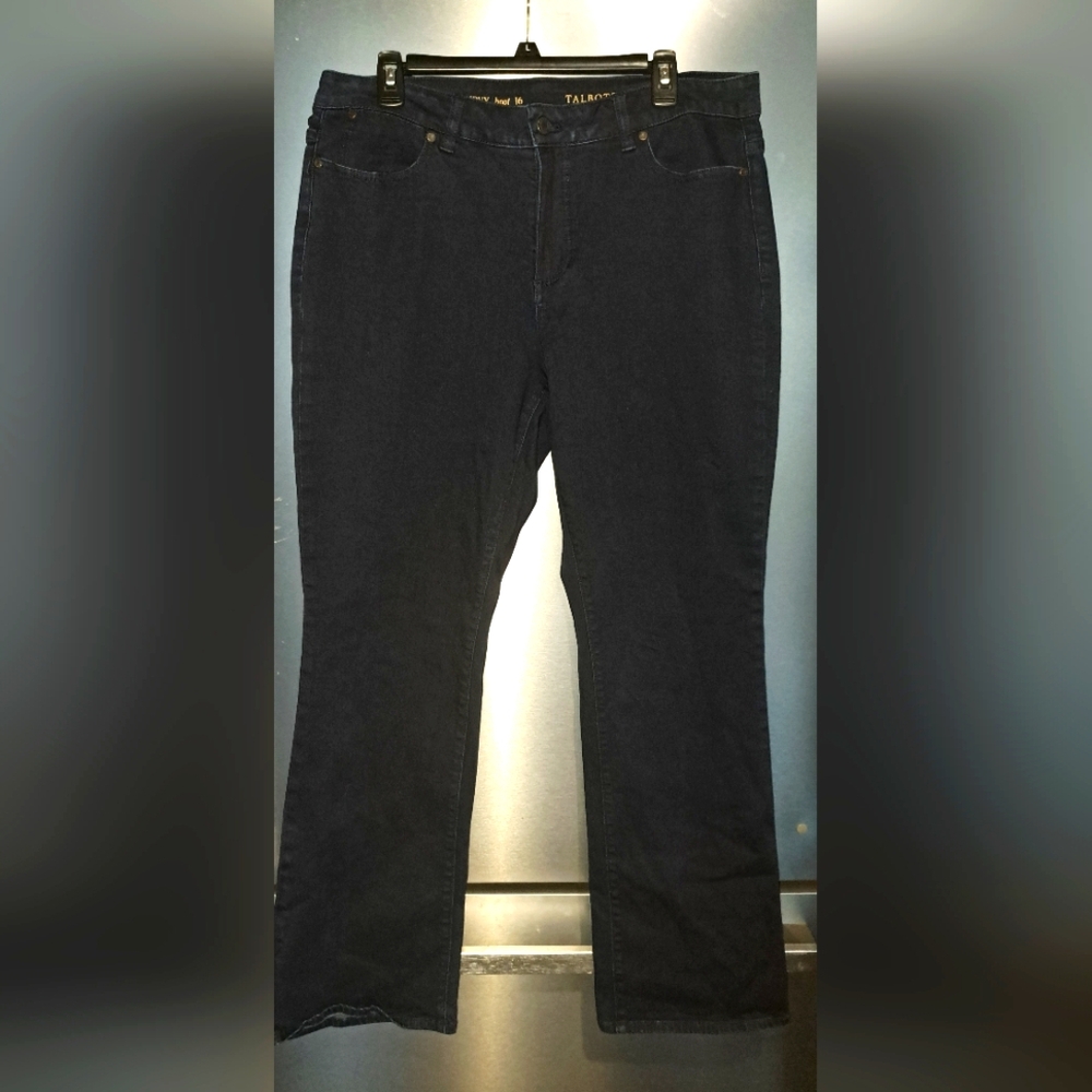 Ladies Talbots Jeans 16 Curvy Black Bootcut Flattering 5 Pocket Casual Comfort